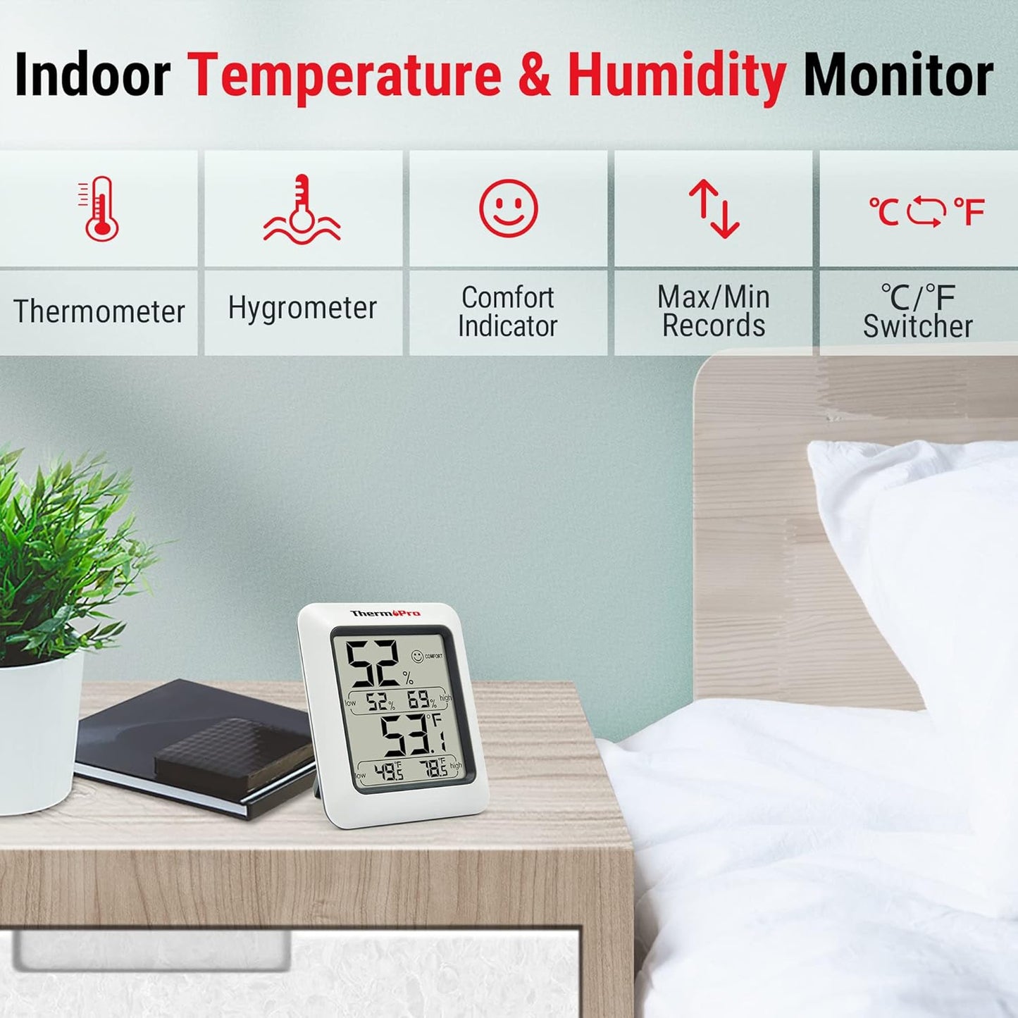 ThermoPro Digital Indoor Thermometer TP50