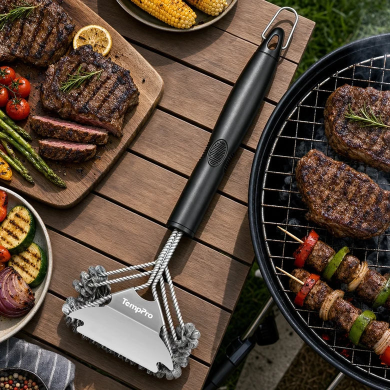 TempPro AGT300 Bristle-Free BBQ Grill Cleaning Brush