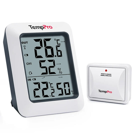 TempPro TP60B Wireless Indoor Outdoor Thermometer & Hygrometer – 1 Sensor