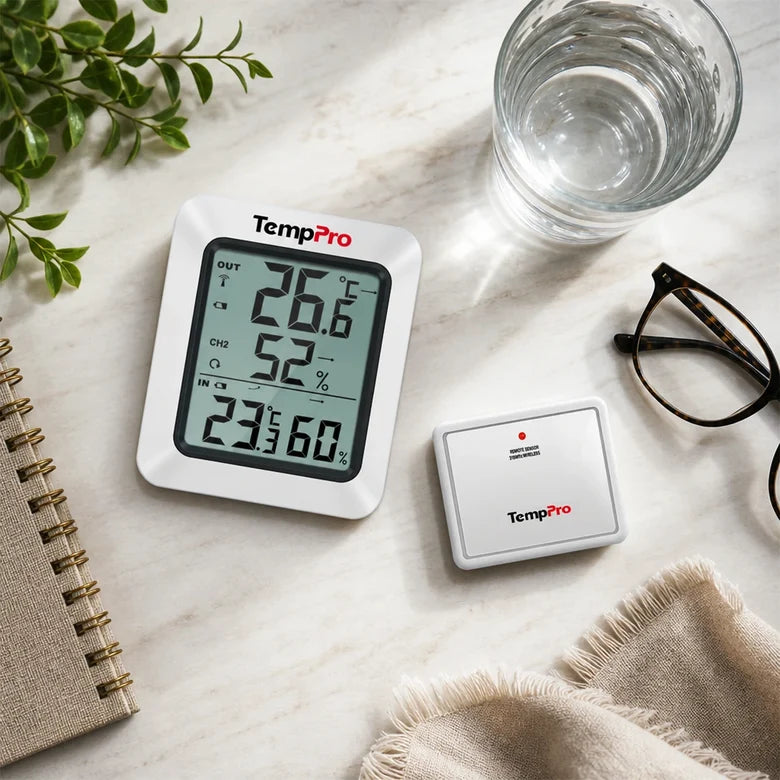 TempPro TP60B Wireless Indoor Outdoor Thermometer & Hygrometer – 1 Sensor